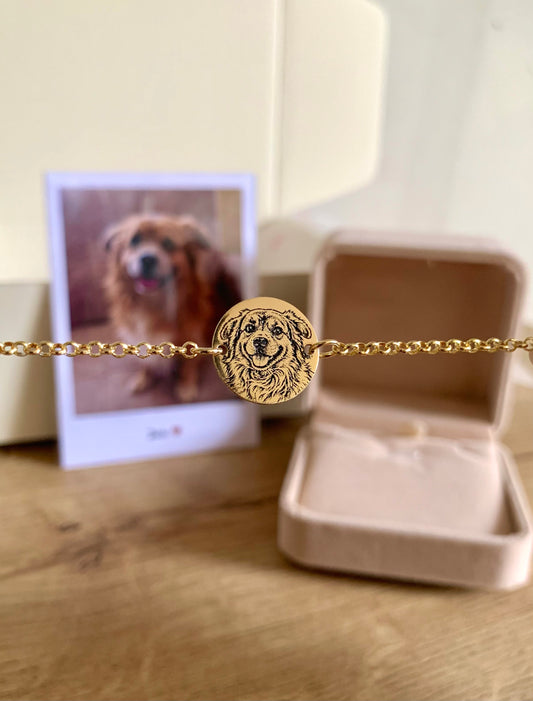 Pulsera Retrato bañado en oro