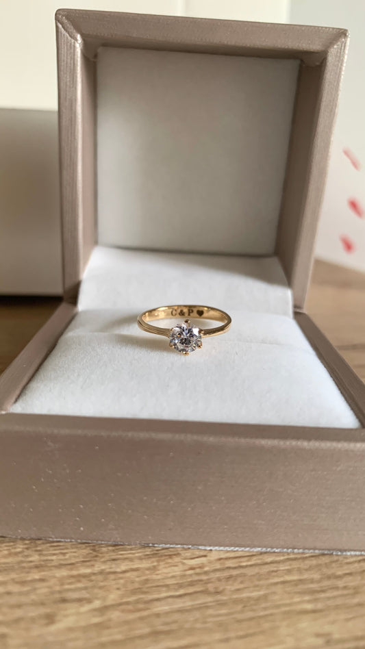 Anillo Aria bañado / micrado en oro 18k